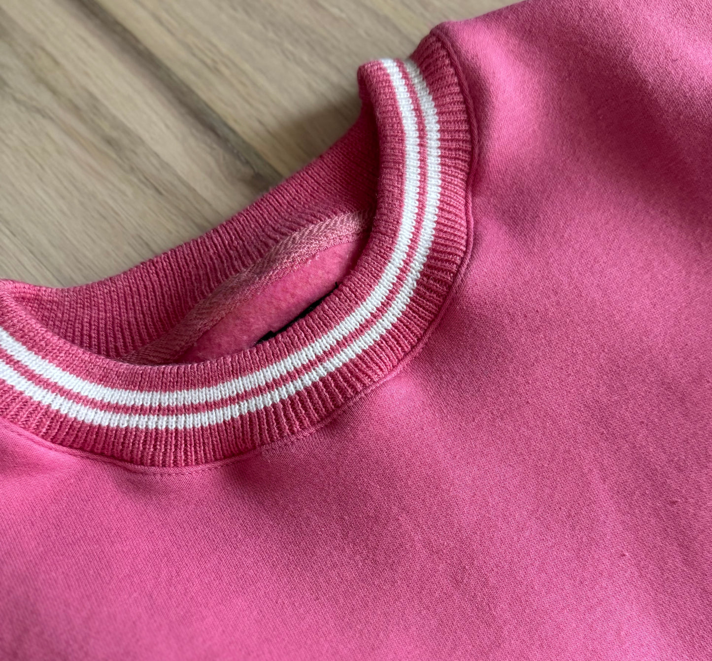 Pink Varsity sweater embroidery blanks