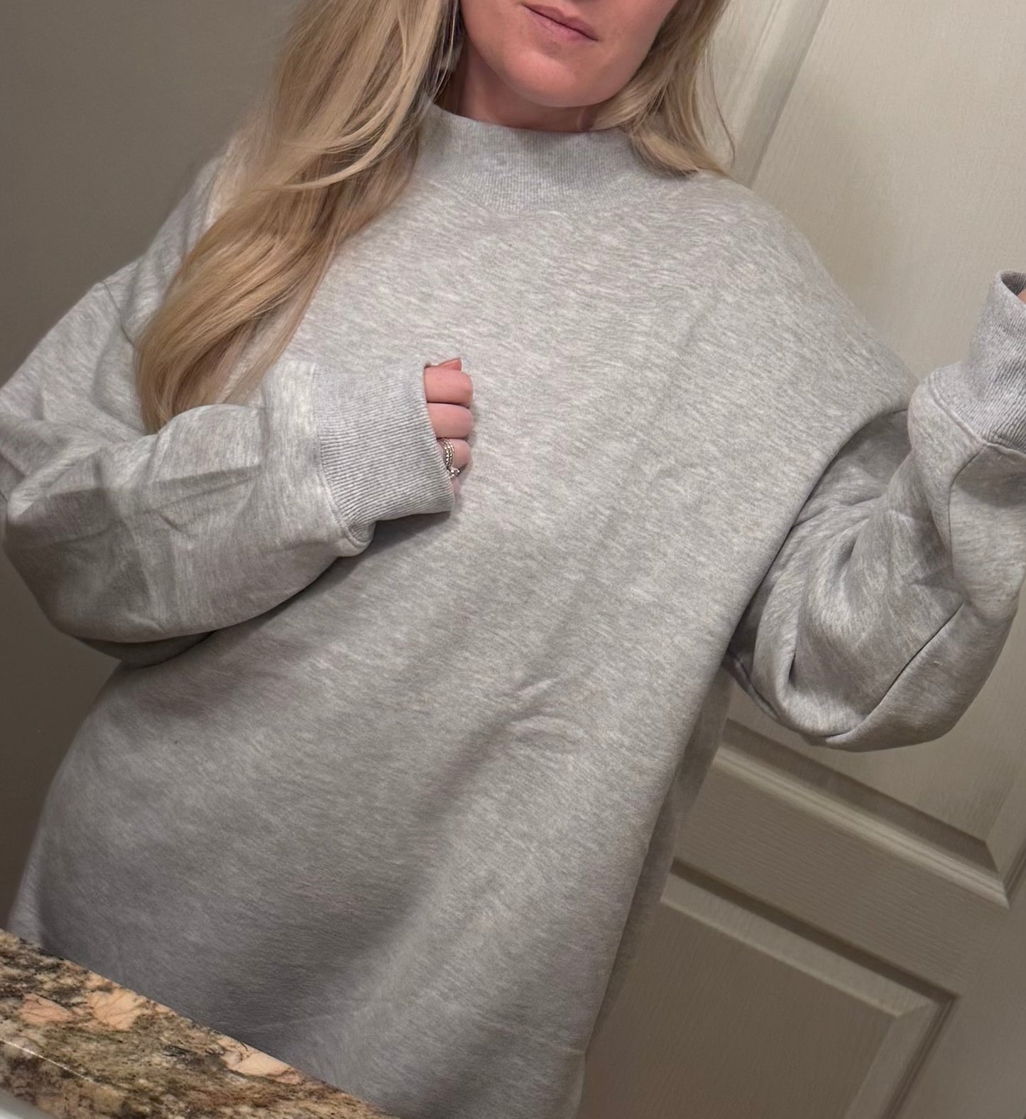 Reversible Premium Blank 300 GSM Mock Neck Sweatshirt